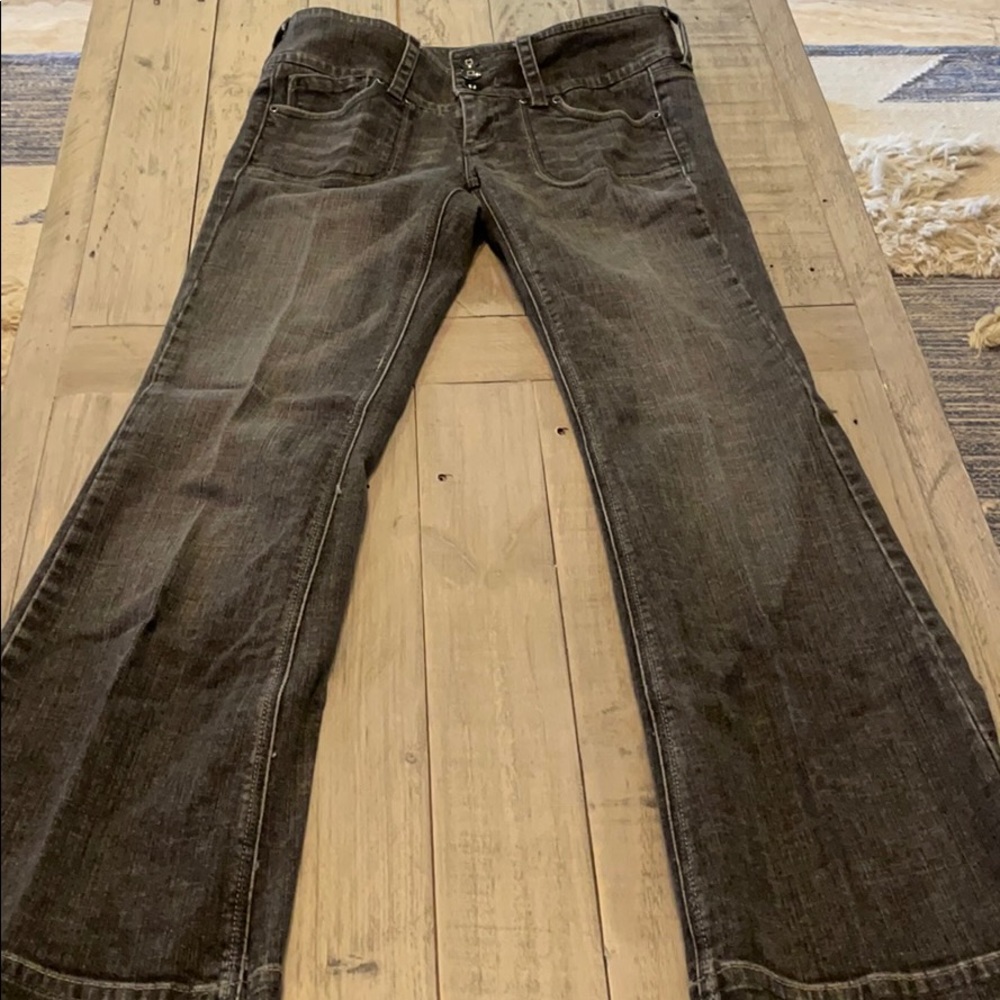 WHBM Black Stonewash Flare Jean. NWOT Size 4